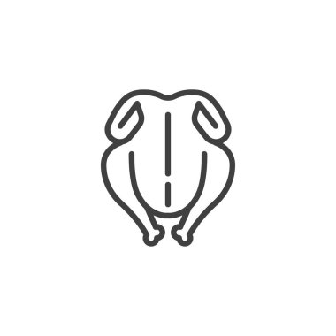 Fried Turkey line icon. linear style sign for mobile concept and web design. Thanksgiving turkey outline vector icon. Symbol, logo illustration. Vector graphics