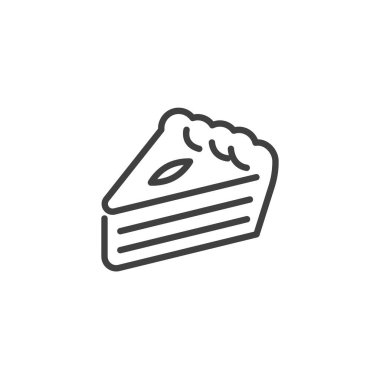 Pie slice line icon. linear style sign for mobile concept and web design. Apple pie outline vector icon. Symbol, logo illustration. Vector graphics