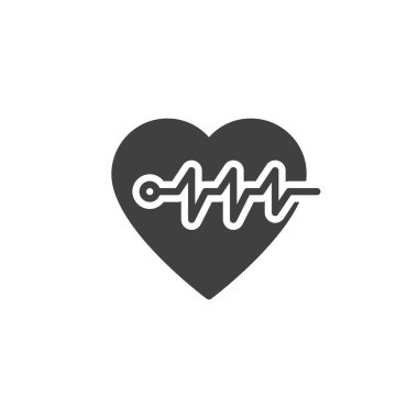 Heartbeat, pulse vector icon. filled flat sign for mobile concept and web design. Heart cardiogram glyph icon. Symbol, logo illustration. Vector graphics