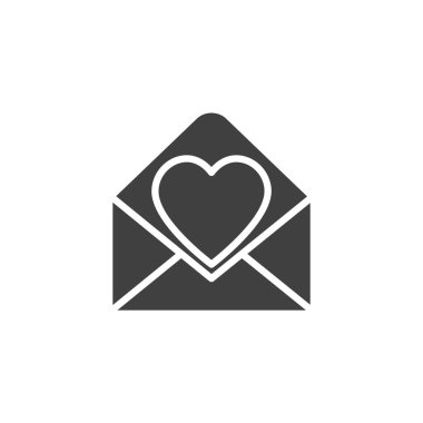 Love letter vector icon. filled flat sign for mobile concept and web design. Envelope with heart glyph icon. Symbol, logo illustration. Vector graphics