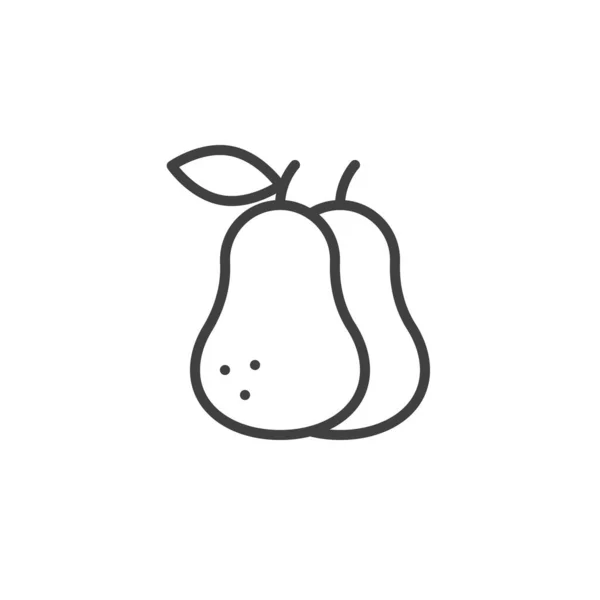 Pear Fruit Line Icon Linear Style Sign Mobile Concept Web — Wektor stockowy