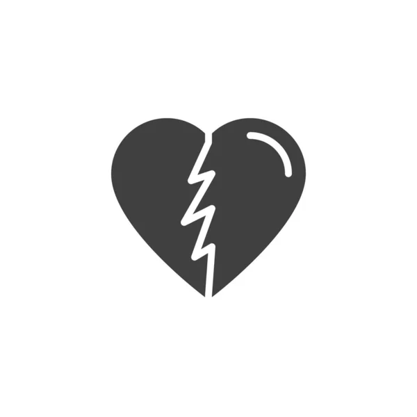 Broken Heart Vector Icon Filled Flat Sign Mobile Concept Web — Stok Vektör