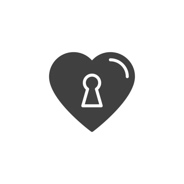 Heart Keyhole Vector Icon Filled Flat Sign Mobile Concept Web — Archivo Imágenes Vectoriales