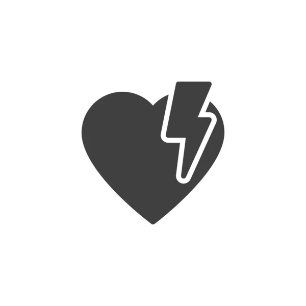Heart Attack Vector Icon Filled Flat Sign Mobile Concept Web — Stok Vektör