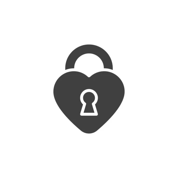 Heart Lock Vector Icon Filled Flat Sign Mobile Concept Web — ストックベクタ