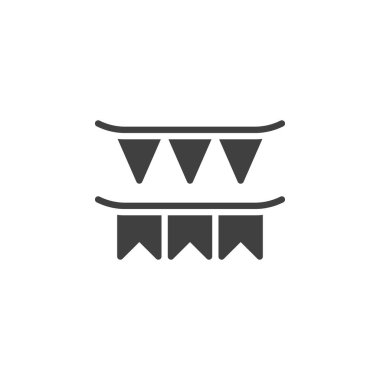 Party flags vector icon. filled flat sign for mobile concept and web design. Bunting flag glyph icon. Symbol, logo illustration. Vector graphics