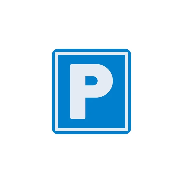 Parking Sign Flat Icon Colorful Pictogram Isolated White Symbol Logo — Stock Vector