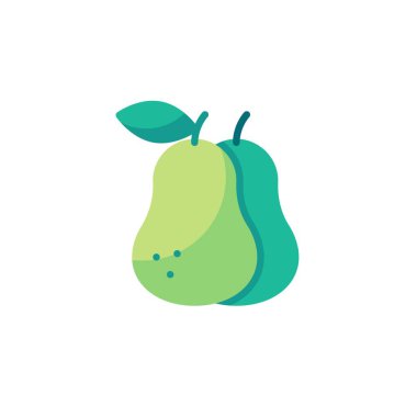 Pear fruit flat icon, vector sign, colorful pictogram isolated on white. Symbol, logo illustration. Flat style design