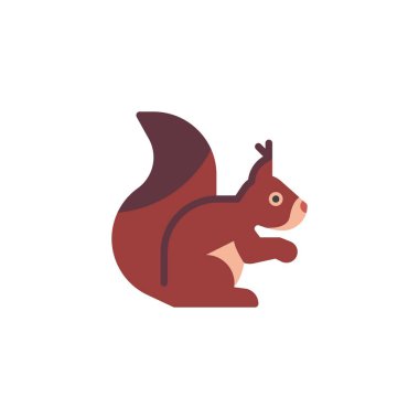 Squirrel animal flat icon, vector sign, colorful pictogram isolated on white. Symbol, logo illustration. Flat style design