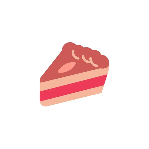 Pie Slice Flat Icon Vector Sign Colorful Pictogram Isolated White — Stok Vektör