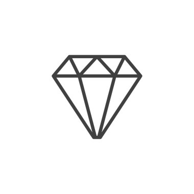 Diamond, brilliant line icon. linear style sign for mobile concept and web design. Crystal gemstone outline vector icon. Symbol, logo illustration. Vector graphics