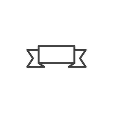 Ribbon banner line icon. linear style sign for mobile concept and web design. Award ribbon outline vector icon. Symbol, logo illustration. Vector graphics