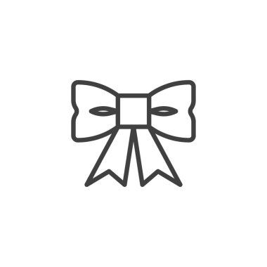 Ribbon bow line icon. linear style sign for mobile concept and web design. Bowknot outline vector icon. Symbol, logo illustration. Vector graphics