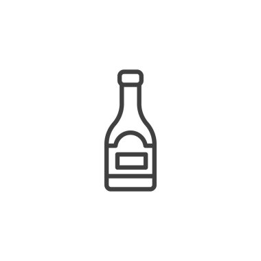 Champagne bottle line icon. linear style sign for mobile concept and web design. Wine bottle outline vector icon. Symbol, logo illustration. Vector graphics