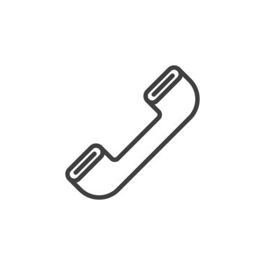 Phone call line icon. linear style sign for mobile concept and web design. Telephone handset outline vector icon. Symbol, logo illustration. Vector graphics