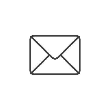 E- posta ileti satırı simgesi. Mobil konsept ve web tasarımı için doğrusal biçim işareti. Zarf posta ana hatları vektör simgesi. Sembol, logo çizimi. Vektör grafikleri