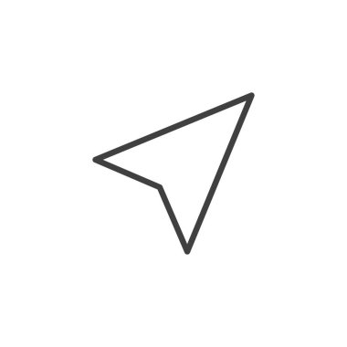 Navigation arrow line icon. linear style sign for mobile concept and web design. Arrow cursor outline vector icon. Symbol, logo illustration. Vector graphics