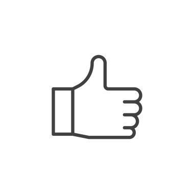 Thumbs up, like line icon. linear style sign for mobile concept and web design. Thumbs up gesture outline vector icon. Symbol, logo illustration. Vector graphics