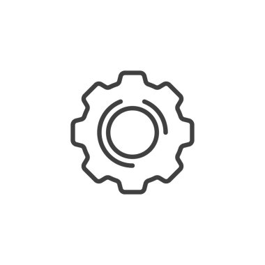 Setting gear line icon. linear style sign for mobile concept and web design. Cogwheel outline vector icon. Symbol, logo illustration. Vector graphics