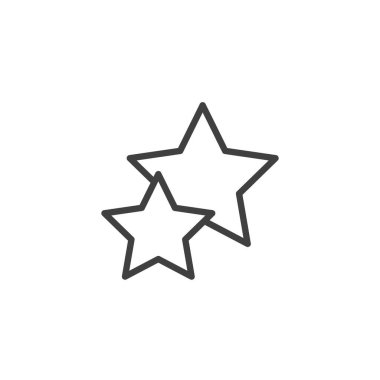 Two stars line icon. linear style sign for mobile concept and web design. Small and large star outline vector icon. Symbol, logo illustration. Vector graphics