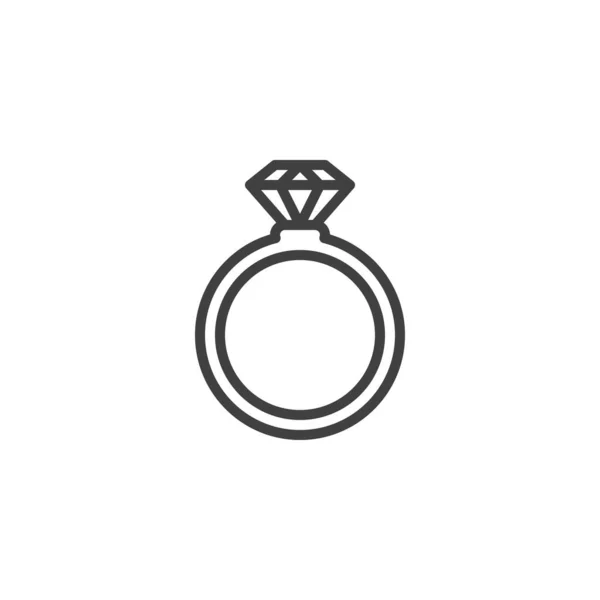 Diamond Ring Line Icon Linear Style Sign Mobile Concept Web — Image vectorielle