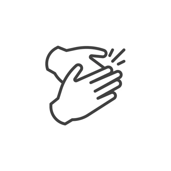 Applause Hands Clap Line Icon Linear Style Sign Mobile Concept — Stockvector