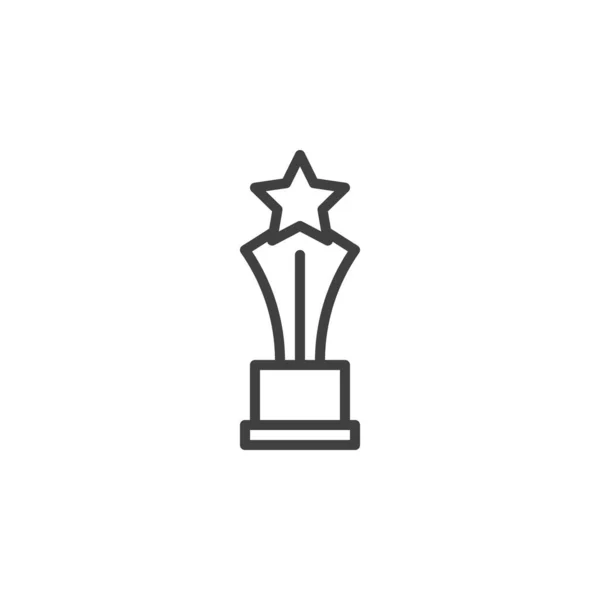 Award Statue Line Icon Linear Style Sign Mobile Concept Web — ストックベクタ