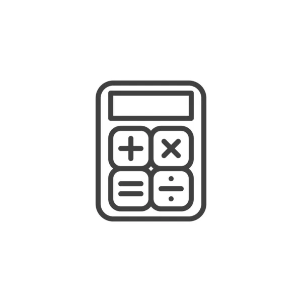Значок Линии Калькулятора Знак Стиля Мобильной Концепции Веб Дизайна Значок — стоковый вектор