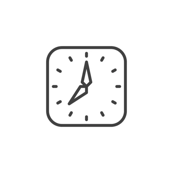 Kare Saat Çizgisi Simgesi Mobil Konsept Web Tasarımı Için Doğrusal — Stok Vektör