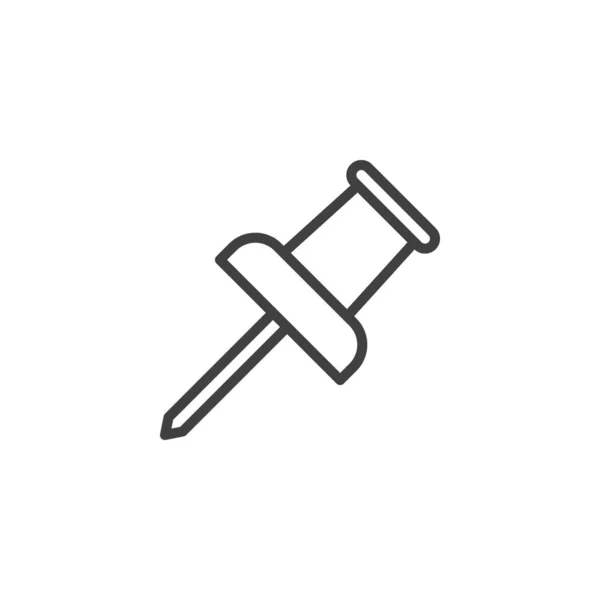 Pushpin Line Icon Linear Style Sign Mobile Concept Web Design — Stockvector