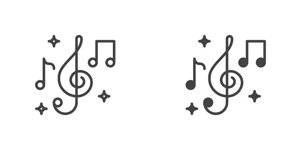 Musical Notes Icon Line Glyph Version Outline Filled Vector Sign — Stock Vector