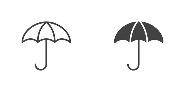 Umbrella Icon Line Glyph Version Outline Filled Vector Sign Linear — Stock vektor