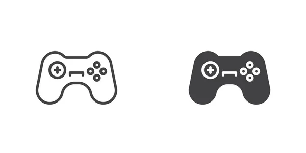 Video Game Controller Icon Line Glyph Version Outline Filled Vector — Stock Vector