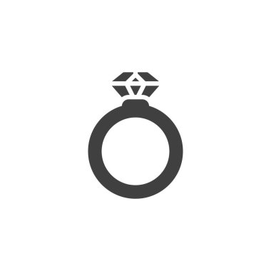 Diamond ring vector icon. filled flat sign for mobile concept and web design. Wedding ring glyph icon. Symbol, logo illustration. Vector graphics