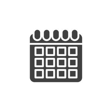 Calendar, reminder vector icon. filled flat sign for mobile concept and web design. Calendar glyph icon. Symbol, logo illustration. Vector graphics