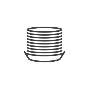 Pancakes stack line icon. linear style sign for mobile concept and web design. Pancakes plate outline vector icon. Symbol, logo illustration. Vector graphics