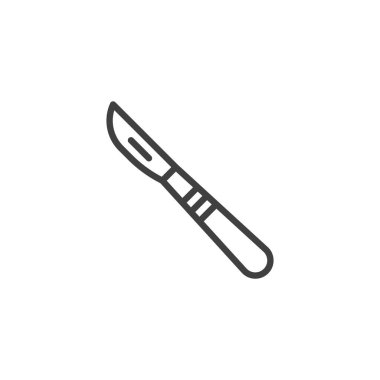 Surgical scalpel line icon. linear style sign for mobile concept and web design. Medical knife outline vector icon. Symbol, logo illustration. Vector graphics