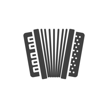 Accordion musical instrument vector icon. filled flat sign for mobile concept and web design. Bayan accordion glyph icon. Symbol, logo illustration. Vector graphics