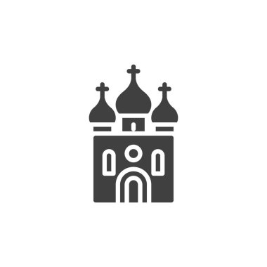 Church building vector icon. filled flat sign for mobile concept and web design. Orthodox Church glyph icon. Symbol, logo illustration. Vector graphics