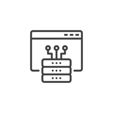 Database browser line icon. linear style sign for mobile concept and web design. Web server outline vector icon. Symbol, logo illustration. Vector graphics