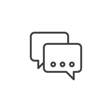 Online chatting line icon. Message discussion linear style sign for mobile concept and web design. Speech bubble outline vector icon. Conversation symbol, logo illustration. Vector graphics