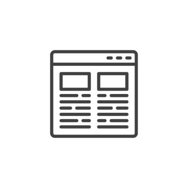 Landing page line icon. linear style sign for mobile concept and web design. Website page outline vector icon. Symbol, logo illustration. Vector graphics