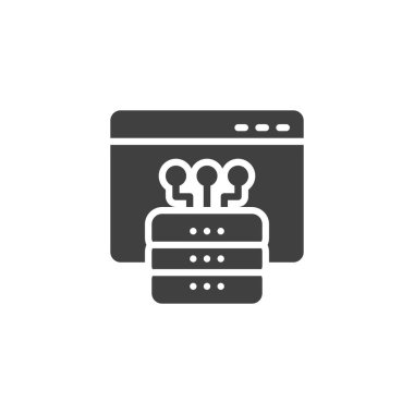 Database browser vector icon. filled flat sign for mobile concept and web design. Web server glyph icon. Symbol, logo illustration. Vector graphics