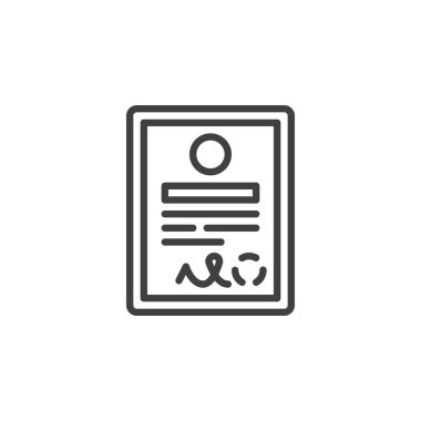 Diploma sertifika satırı simgesi. Mobil konsept ve web tasarımı için doğrusal biçim işareti. Mezuniyet sertifikası ana hatları vektör simgesi. Sembol, logo çizimi. Vektör grafikleri