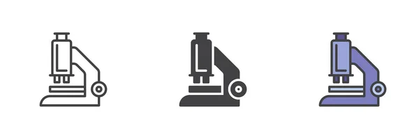 Microscope Icon Line Glyph Filled Outline Colorful Version Outline Filled — Vettoriale Stock