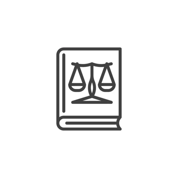 法律書行のアイコン モバイルコンセプトとウェブデザインのためのリニアスタイルのサイン スケールアウトラインベクトルアイコン付きのブック シンボル ロゴイラスト ベクトルグラフィックス — ストックベクタ