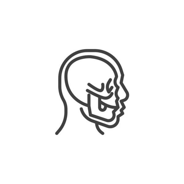 Menschliche Totenkopffigur Lineares Stilschild Für Mobiles Konzept Und Webdesign Menschliche — Stockvektor