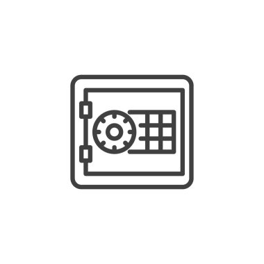 Güvenli hat simgesi. Mobil konsept ve web tasarımı için doğrusal biçim işareti. Banka güvenli ana hat vektör simgesi. Sembol, logo çizimi. Vektör grafikleri