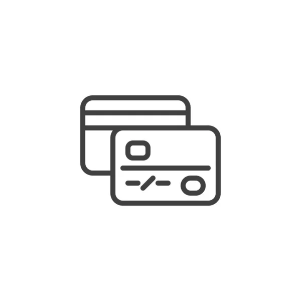 クレジットカードのラインアイコン モバイルコンセプトとウェブデザインのためのリニアスタイルのサイン プラスチックカードの輪郭ベクトルアイコン 支払い記号 ロゴイラスト ベクトルグラフィックス — ストックベクタ