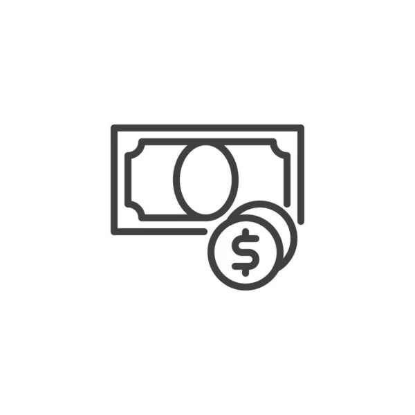 Icono Línea Dinero Signo Estilo Lineal Para Concepto Móvil Diseño — Vector de stock